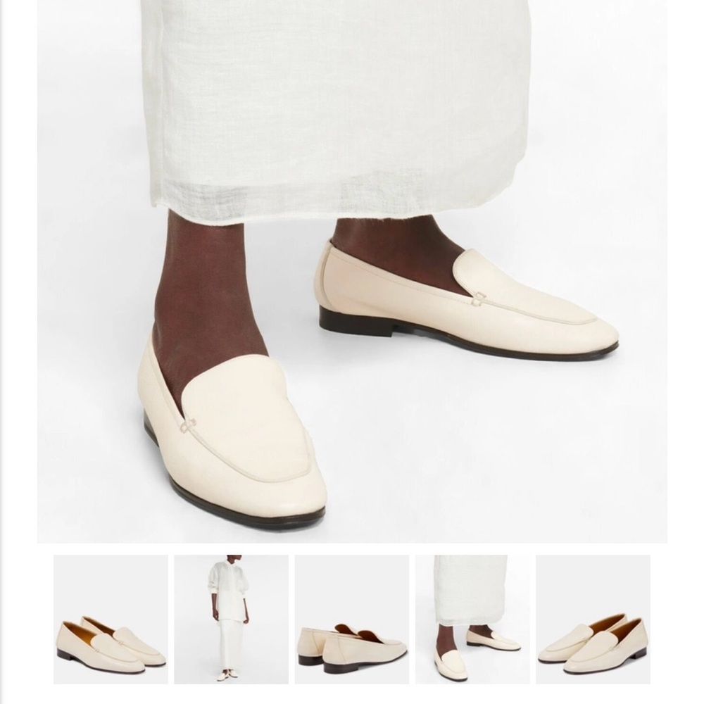 The Row Adam Cream Leather  Women's Loafers size us 5 /35